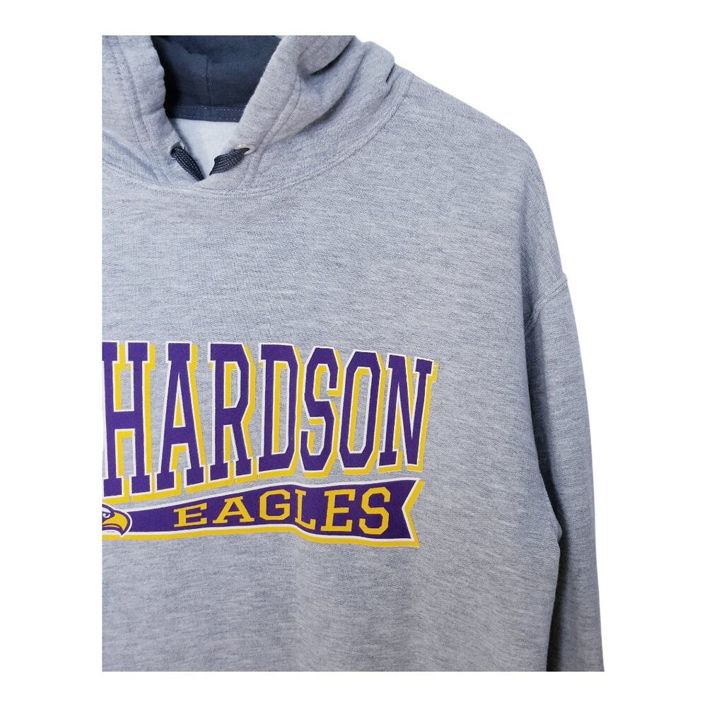 RICHARDSON EAGLES Richardson High School Texas Gray Pullover Kanga Hoodie Large - Picture 2 of 6